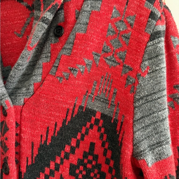 Ralph Lauren Red and Gray Patterned Cardigan - Picture 5 of 7